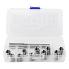 XuYelora Spark Plug Thread Repair kit, M10x1.0 Bolt M12x1.0 Tap Stainless Steel Repair kit for Automotive Engine, Cylinder Head Rethreaded Kit Repairs Tools(Color:Silver)