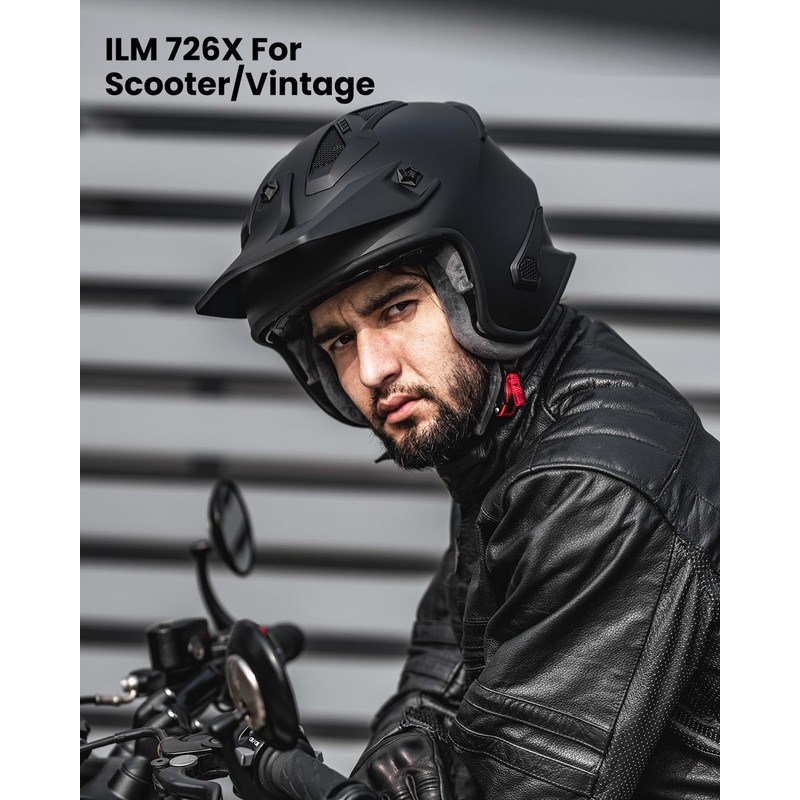 ILM Open Face Motorcycle 3/4 Half Helmet for Dirt Bike
