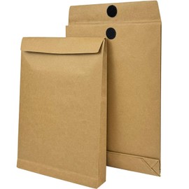 Neehows 20 Pack Expandable Large Kraft Envelopes, 13" x 9.3" Big Mailing Envelopes Hook-and-Loop Closure Anti Tear Catalog Envelopes for Business Office Paper Documents File Storage - Brown Kraft