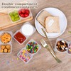 Ajoblancon 20 sets Reusable Snack Containers 2 Compartment Condiment Container