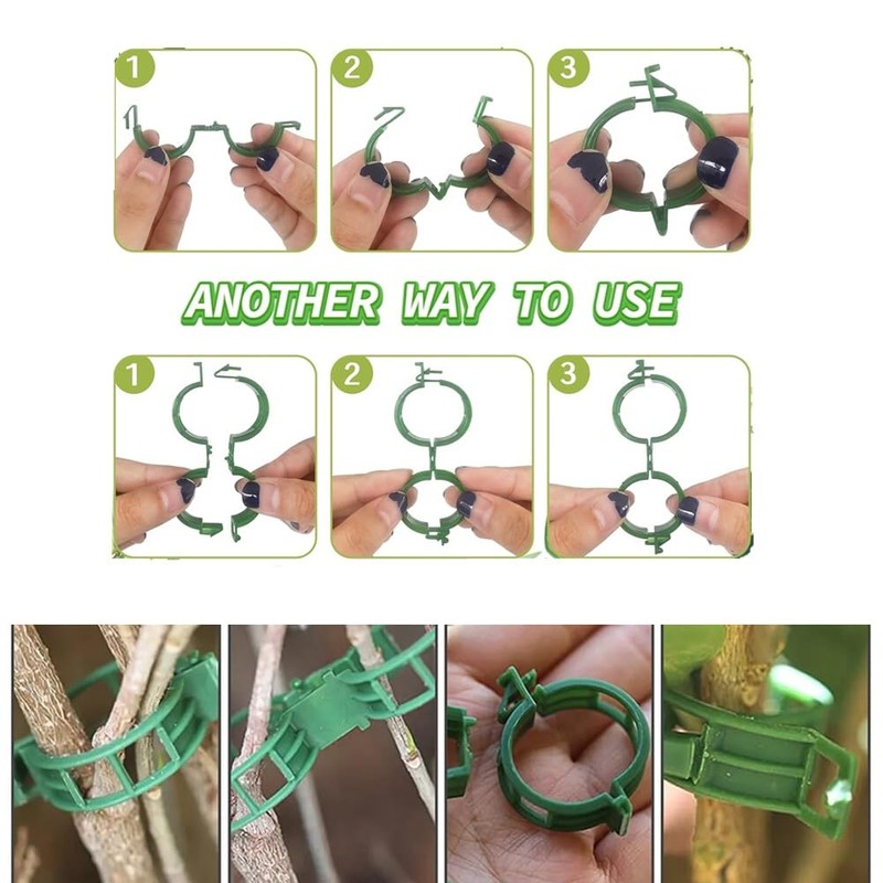 Plant Support Clips 50pcs Reusable Tomato Clips Plastic Trellis Clips