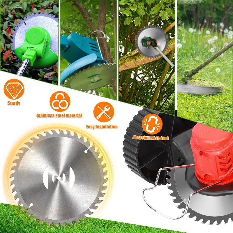 HUAREW 7Pcs 6" 40T Carbide Weed Wacker Blades w/Nut for