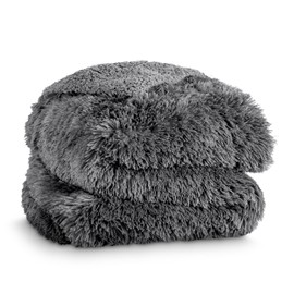 Bare Home Shaggy Faux Fur Sherpa Blanket - Super Soft, Fuzzy, Fluffy - Reversible Cozy Warm Blanket for Couch, Sofa, Chair, Bed - Luxury Home Decor (King, Grey)