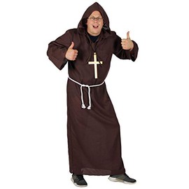 Foxxeo Deluxe Monk Costume for Men Brown Monks Tunic Church Size S, M, L, XL, XXL, XXXL and XXXXL., xl