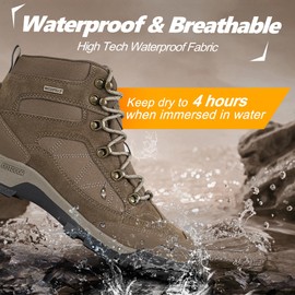 R CORD Womens Hiking Boots Waterproof Backpacking for Outdoor Trekking Camping Trail Hiking Boots Brown Size 7