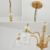 TELAFLY 5 Lights Vintage Gold Chandelier, Elegant Rustic Chandeliers Glass