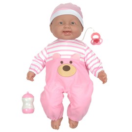 JC Toys ‘Lots to Cuddle Babies’ 20-Inch Pink Soft Body Baby Doll and Accessories Designed by Berenguer, Pink - caucasian