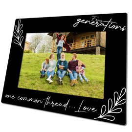 Family Photo Frame Fit 4 X 6" Picture With Back Bracket, Four Generations One Common Thread. Love-Families Keepsake Picture Frame, Four Generation One Family Many Heart,Gifts For Families Reunion-C13