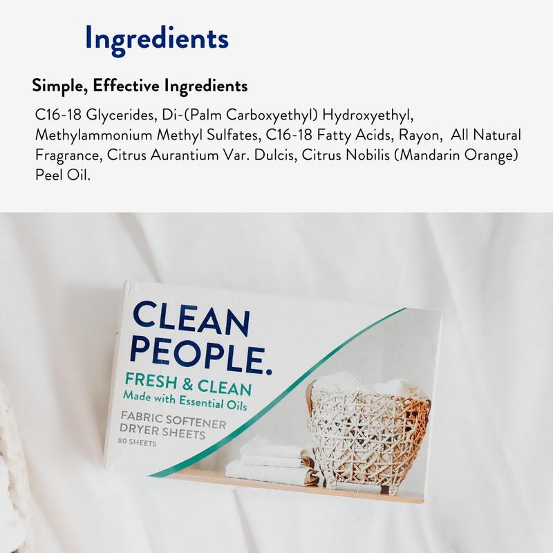 The Clean People Fabric Softener Sheets - Dryer Sheets -