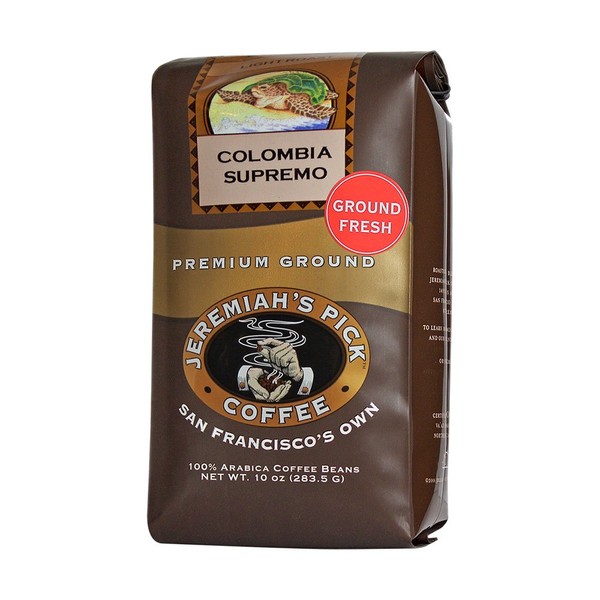 Jeremiah's Pick Coffee Colombia Supremo Ground Coffee, 10-Ounce Bags (Pack of 3)