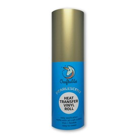 Craftables Light Gold Pearlescent Iron on Viny 11ft Roll | Electric Metallic Heat Trasnfer Vinyl for Cricut, Silhouette