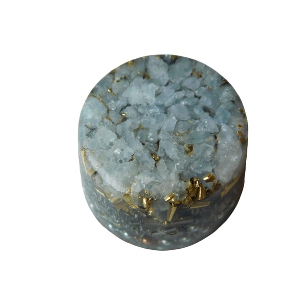  Blue Calcite Single Crystal Small Tower Buster Orgone Generator