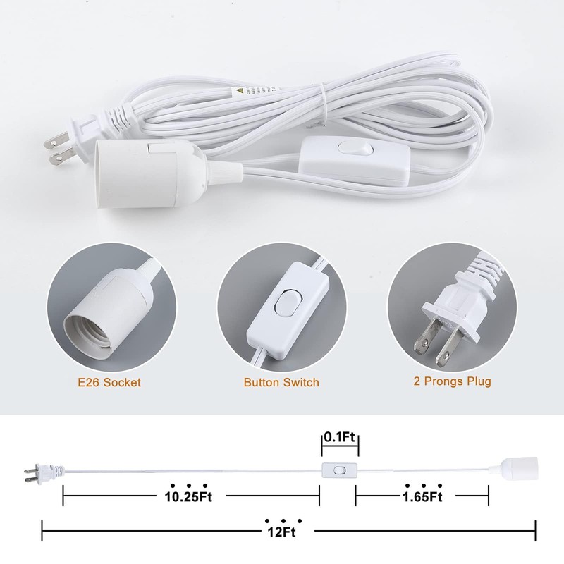 Simple Deluxe 12 Feet Extension Hanging Lantern Pendant Light Cord