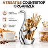 Elegant Swan Spoon and Fork Holder, Decorative Metal Cutlery Organizer