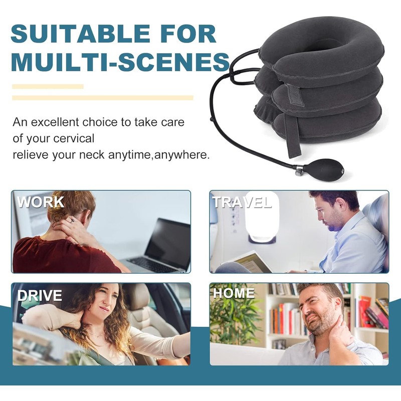 Neck Stretcher, Cervical Traction Device, Neck Traction Device, Adjustable Inflatable