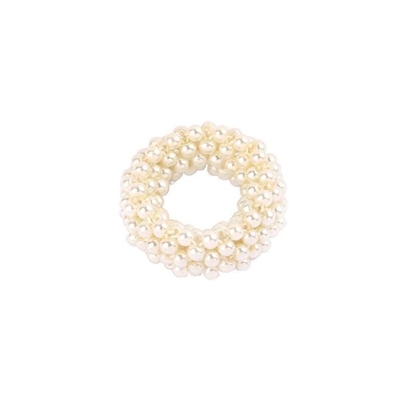 AAHB Hair Scrunchie Bun Pearl Mother of Pearl Cream 14