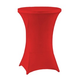 meioro Stretch Tablecloths Spandex Tight Table cover, Washable Round 60cm Table Protection, Wrinkle Resistant Stretchable Tablecloth Suitable for Events Weddings Parties (Red,60Dx110H cm)