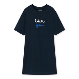 Schiesser Girls' Nightdress - 100% Organic Cotton - Size 140 to 176, Dark Blue_178967