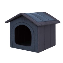 PillowPrim Dog Cave Bed, Cat Cave Bed, M (44 x 38 cm), Navy Blue