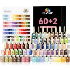 EBANKU Juego de esmaltes de uñas de gel de 60 colores, del mismo color, mismo color, kit de esmalte de gel para remojar, arte de uñas, salón de manicu