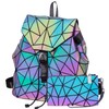 Geometric Luminous Backpack for Women Holographic Reflective Bag Backpack Wallet