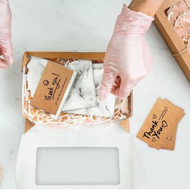 Thank You Cards Set,100 Pcs Kraft Paper Thank You for Supporting My Small Business Greeting Cards for Business Owners Online Shop Retail Stores Gift Package Inserts, 2 X 3.5 Inch (Kraft paper)