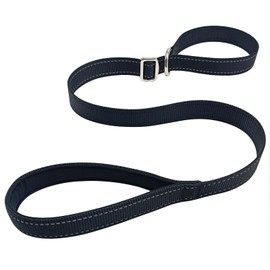 MayPaw 3 FT Slip Lead Dog Training Leash, Reflective Nylon No Pull Leash with Soft Handle, Large Medium Dogs Walking, Veterinarian, Dog Grooming, Daycare Short Slip Leash (3 FT x 1 in, Black)