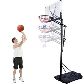 Portable Sports Basketball Hoop Outdoor, 7.5-10ft Adjustable Backboard System, Fillable Base, Weather-Resistant for for Adults/Teenagers/Youth in Backyard/Driveway/Indoor
