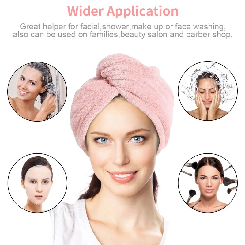 RIGHTWELL Hair Turban Towel, 3 Pack, Turban Towel with Button,