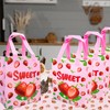 Keioy 16 Pcs Strawberry Party Favor Bags with Handles Reusable