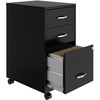 Lorell LYS SOHO 3-Drawer Organizer Cabinet, Black