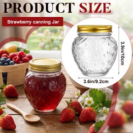 Suclain 12 Pcs Canning Jars 13.5 oz Clear Glass Spice Fruit Jars with Airtight Lids for Storing Jams, Jellies, Spices, Honey, and Other Food Products (Strawberry)