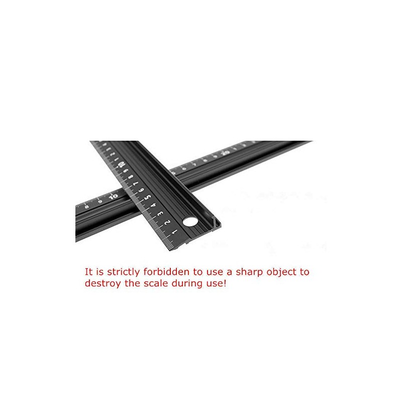Multifunctional Straight Ruler, 1Pcs Aluminum Alloy Ruler Protection Anti Slip