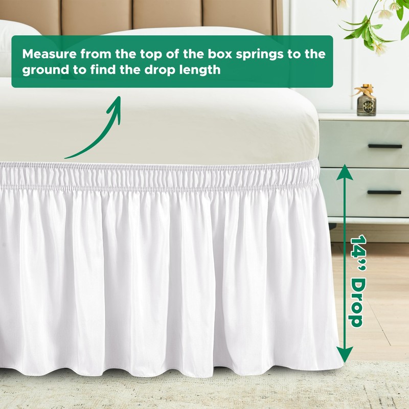 Biscaynebay Wrap Around Bed Skirts for Twin & Twin XL