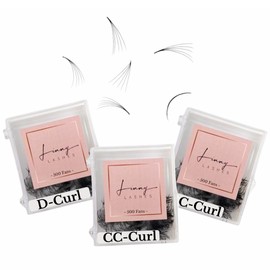 Ready-to-Use 5D Volume Eyelash Fans (Pack of 500) D-Curl CC Curl C-Curl Lengths 8-13 mm Handmade Pre-Fanned (D-Curl, 12 mm)
