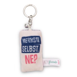 NICI Key Ring Mini Plush Cushion Merkste selbst ne? 8 cm with Bell
