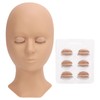 Microblading Practice Face Silicone Fake Facial Training Skin with 3