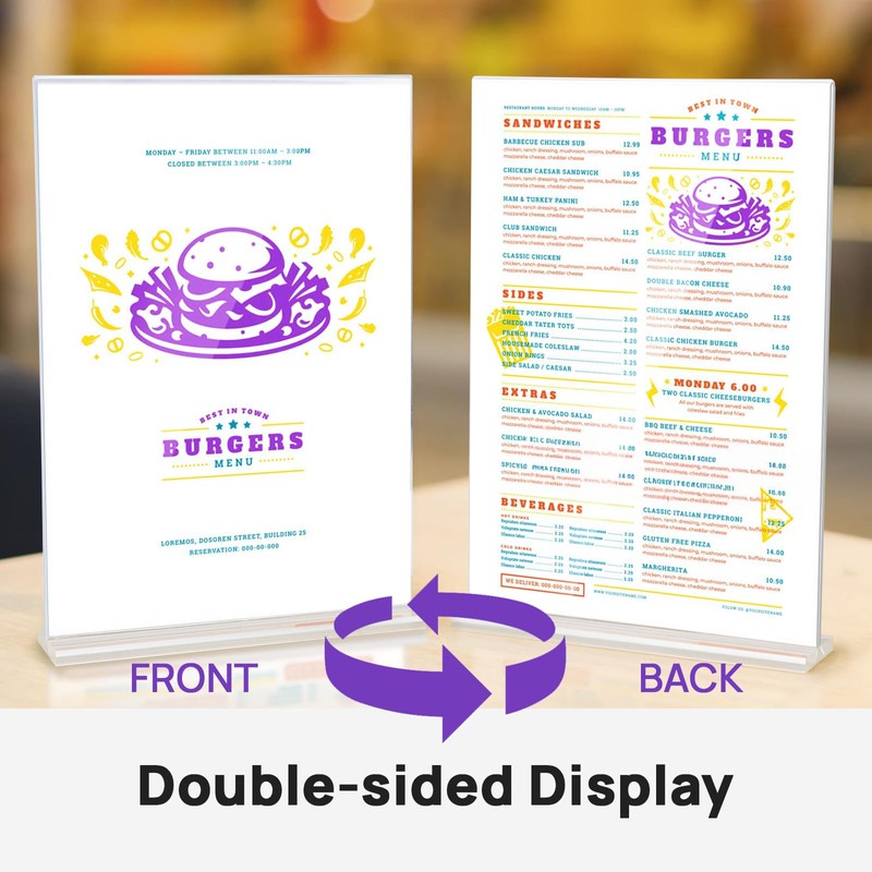 JEFURE A4 Acrylic Sign Holder, 3 Pack Clear Perspex Display