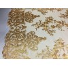 Unbranded Gold Stretch Mesh Lace Fabric Embroidery Sold By The