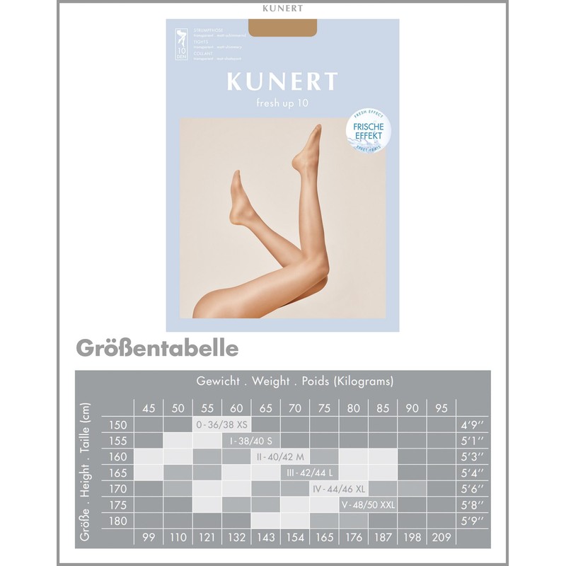 Kunert Women's 315500 FRESH UP 10 Tights, Black (Black 0500),