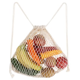 com-four® Reusable Backpack - Shopping Bag - Mesh Bag for Groceries - Product Bag for Shopping, 01 Pieces - Mesh Backpack, Minimal