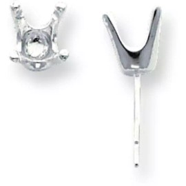 FindingKing 6 Sterling Silver 4 Prong Round Post Earrings 3mm Jewerly - Pack of 6