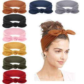 AQOKKA Elastic Knotted Headbands for Women Cloth Head Bands for Women's Hair Non Slip Boho Wrap Twisted Hair Accessories