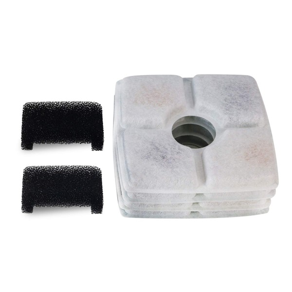 Elliptical Cat Water Fountain Filter, 6 Filters Pack for Stainless