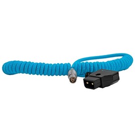 KONDOR BLUE | Coiled D-Tap to Female LEMO 2 Pin for RED Komodo | 14”-29” Cable | Power Your Red Komodo from D-Tap Source | Blue