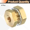 sourcing map 4Pcs Brass Bulkhead Fitting NPT 1/8" Female Double