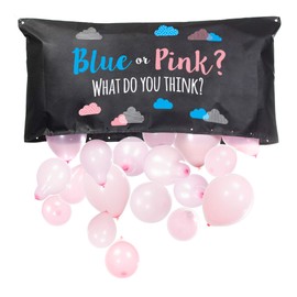 Pop Fizz Designs | Bolsa de globo de revelación de género | azul o rosa?