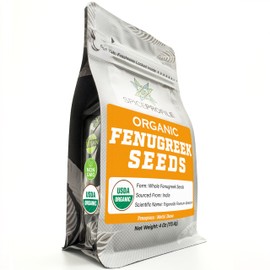 Spice Profile USDA Organic Fenugreek Seeds, Lab Tested for Heavy Metals, Resealable 4oz Pouch, Methi, Semillas de Fenogreco
