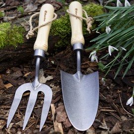 Darlac Garden Hand Fork - Garden Fork with Bamboo Handle Ideal for Weeding and General Gardening