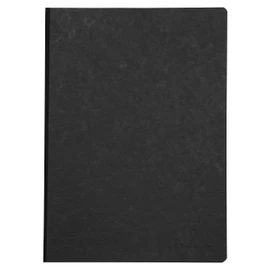 Clairefontaine - Ref 791421C - Age Bag Clothbound Notebook (192 Pages) - A4 Size, Squared Rulings, 90gsm Brushed Vellum Paper - Black Leather Effect Cover
